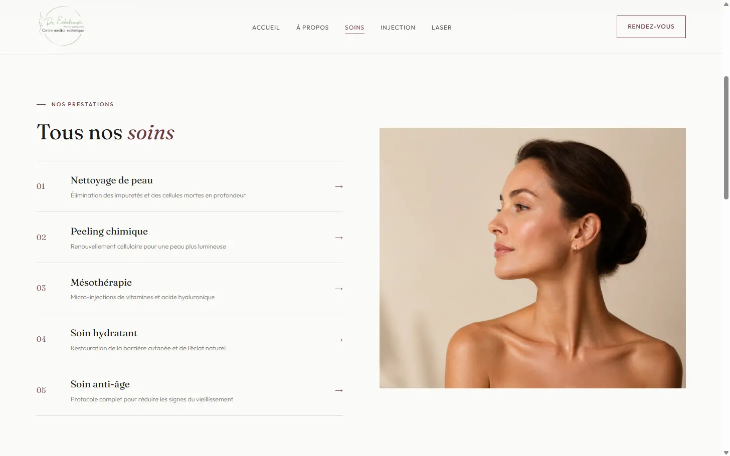 Aperçu du site Dr. Evdokimova