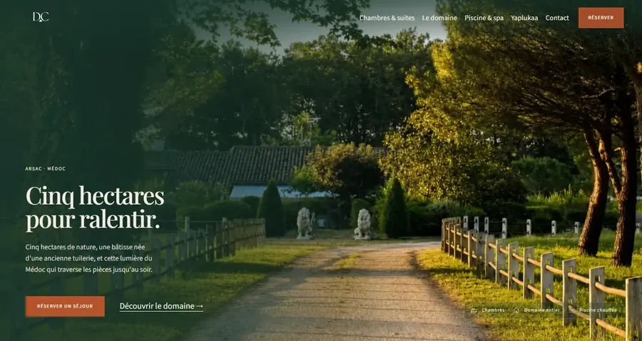 Page d'accueil du site de Domaine de Canteloup