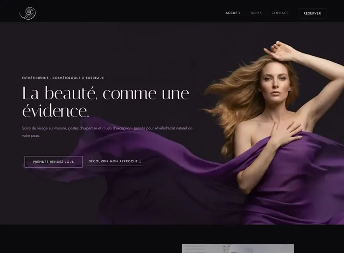 Page d'accueil du site Estheticos