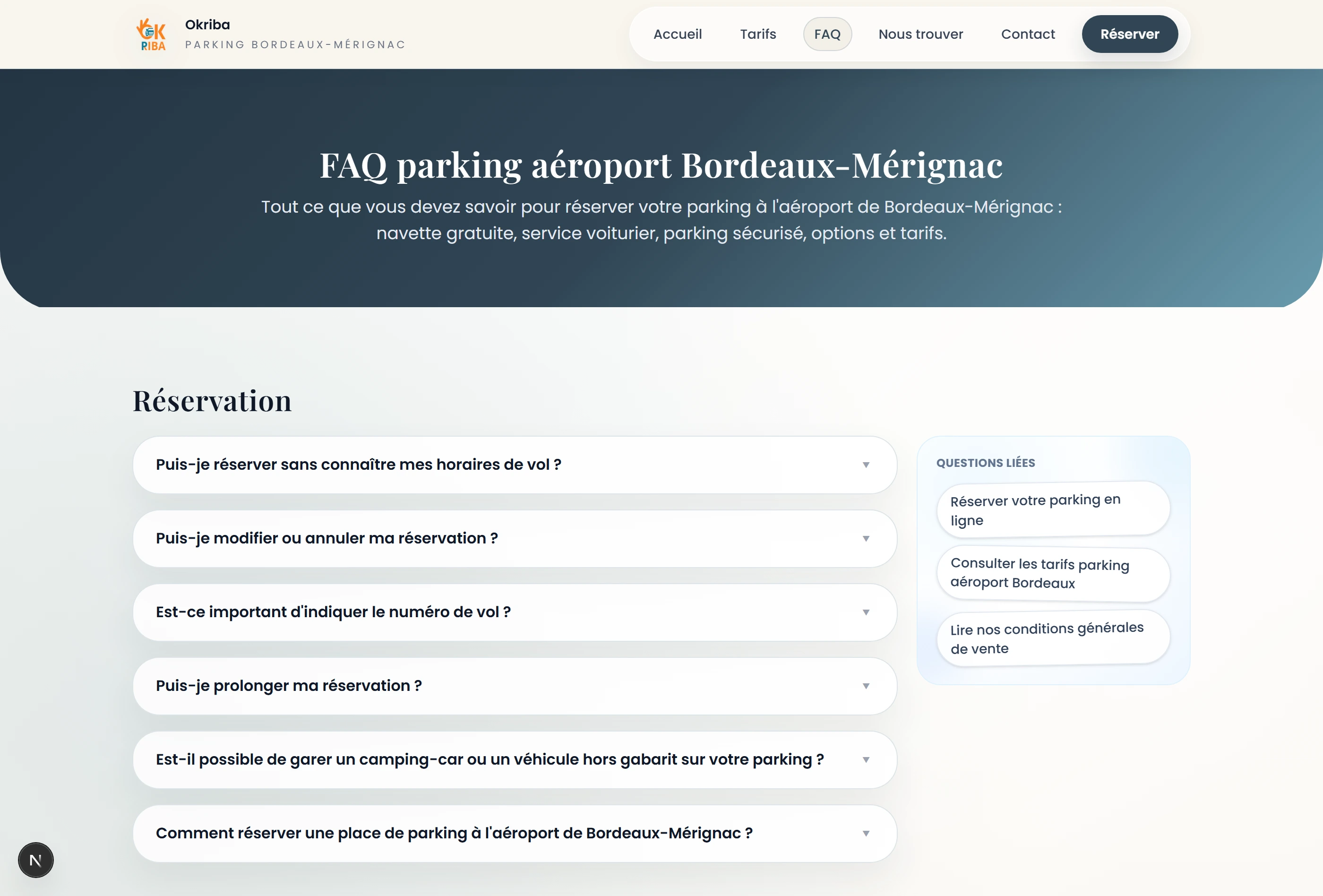 Page FAQ OkRiba Parking